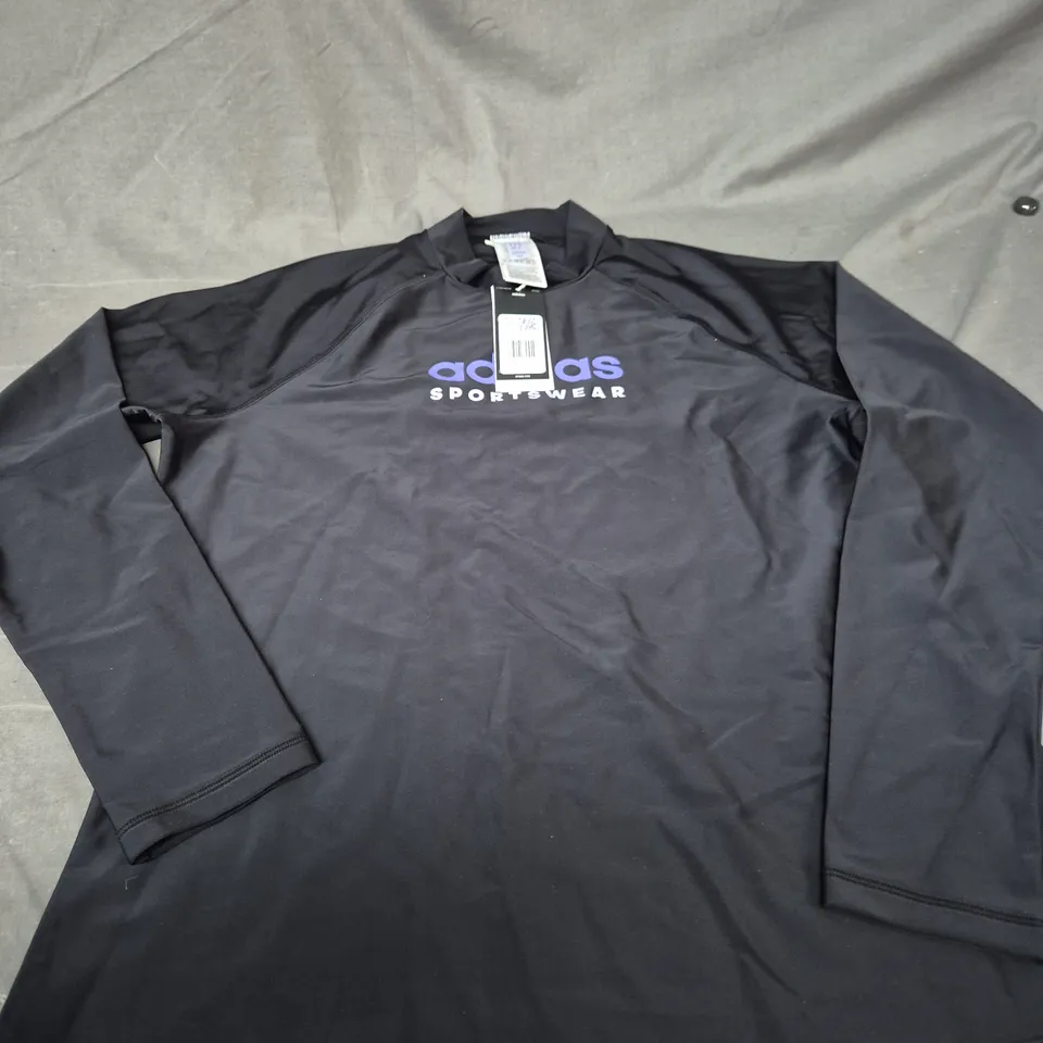 ADIDAS SPORTSWEAR BLACK LONG-SLEEVE TOP – UK XL (USA XL)