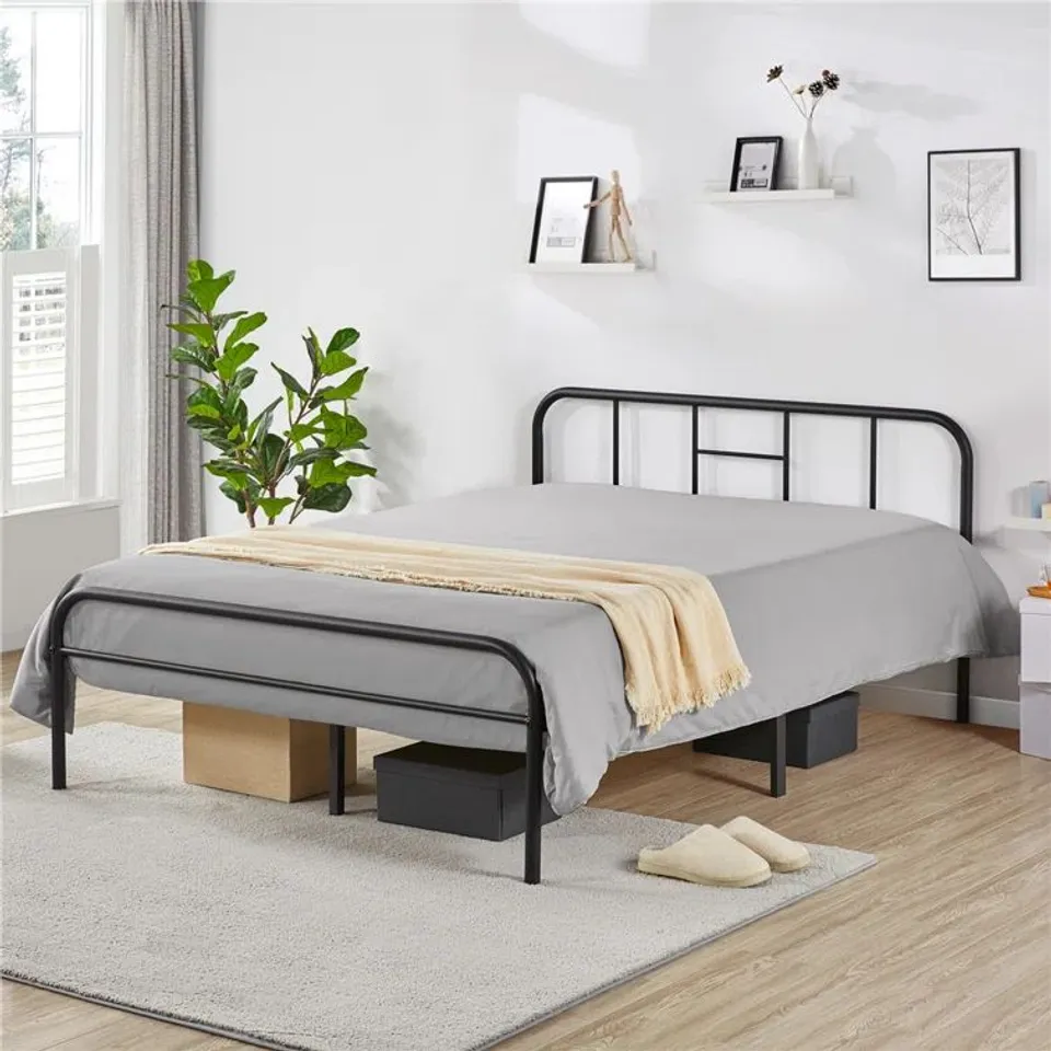 BOXED BYRAM BLACK KING SIZE BED FRAME // 160 x 200cm (1 BOX)