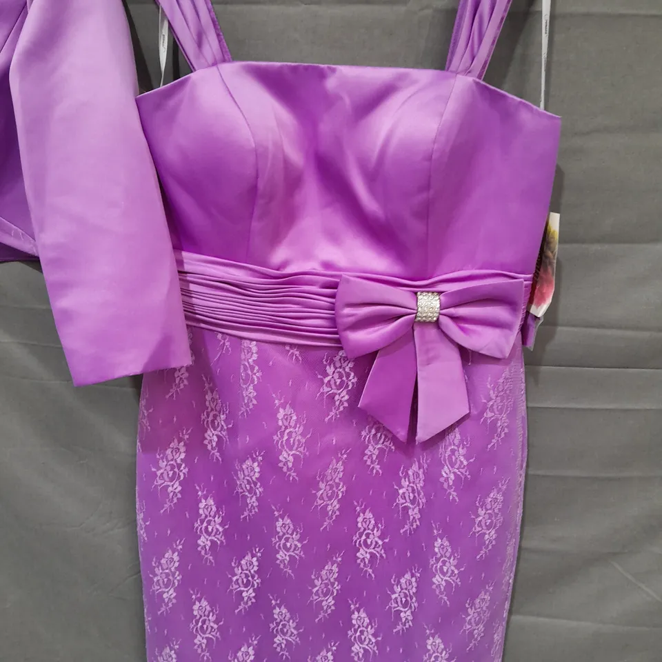 RENATA PURPLE DRESS AND JACKET SET IN PURPLE - 42