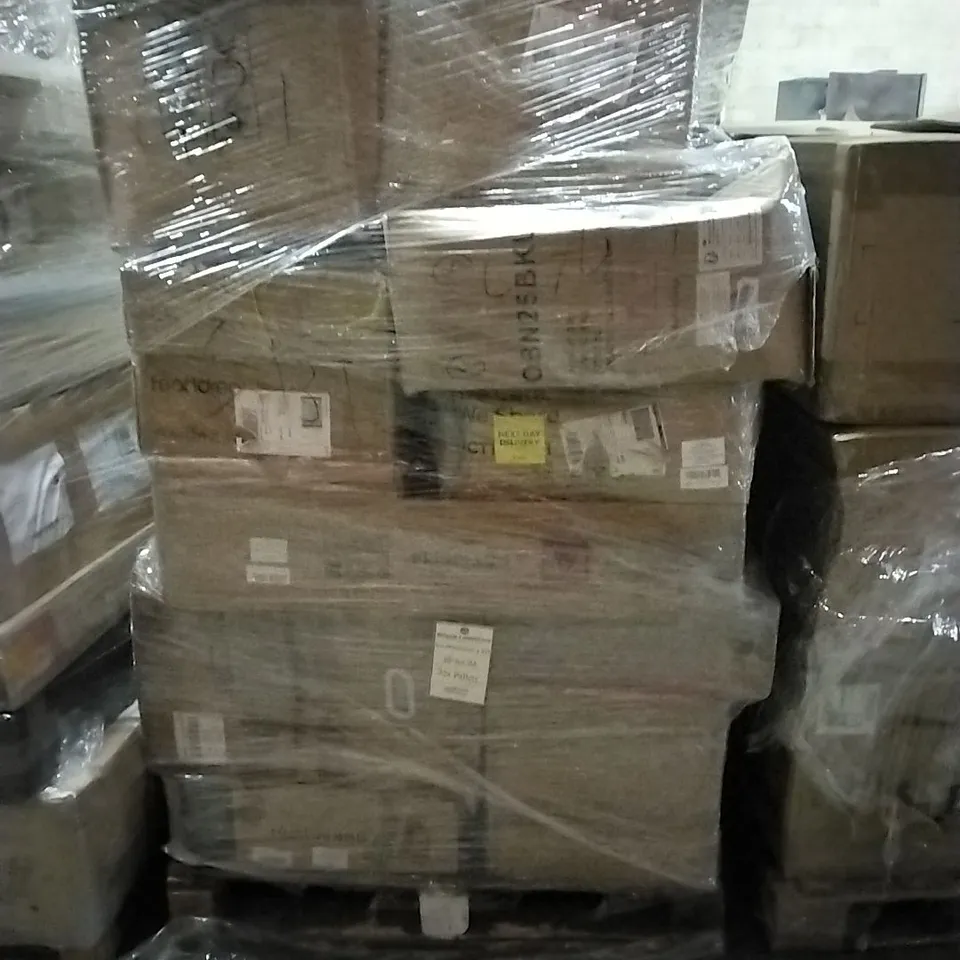 PALLET TO INCLUDE MAILBOX,CLOTHES RACK, CAT SCRATCHING POST, OFFICE CHAIR, UNDER SINK CABINET AND OTHER ASSORTED ITEMS...