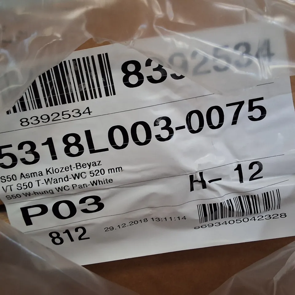 PALLET CONTAINING APPROXIMATELY 12 VITRA S50 WALL-HUNG WC PANS, 52CM