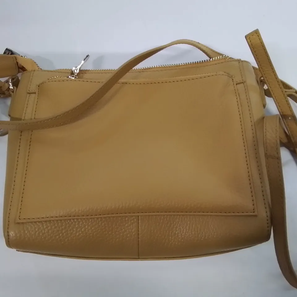 ASHWOOD GENUINE LEATHER HANDBAG IN MUSTARD
