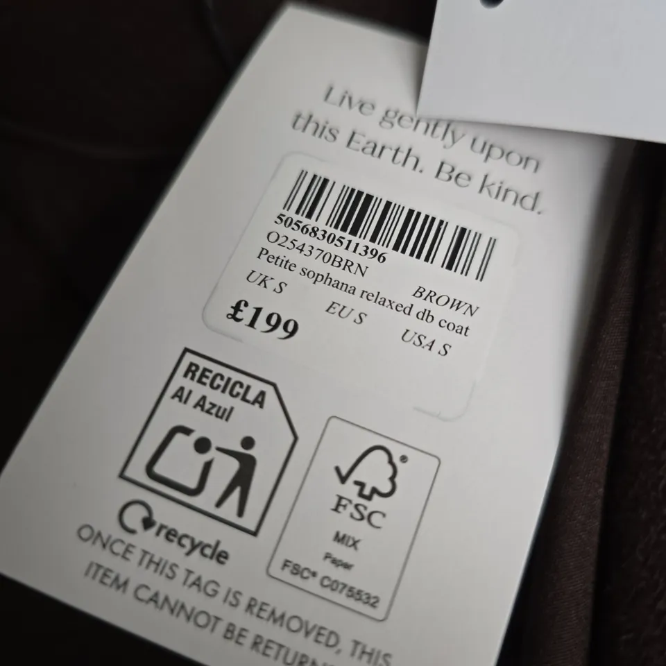 NOBODYS CHILD PETITE SOPHANA RELAXED COAT - SIZE S