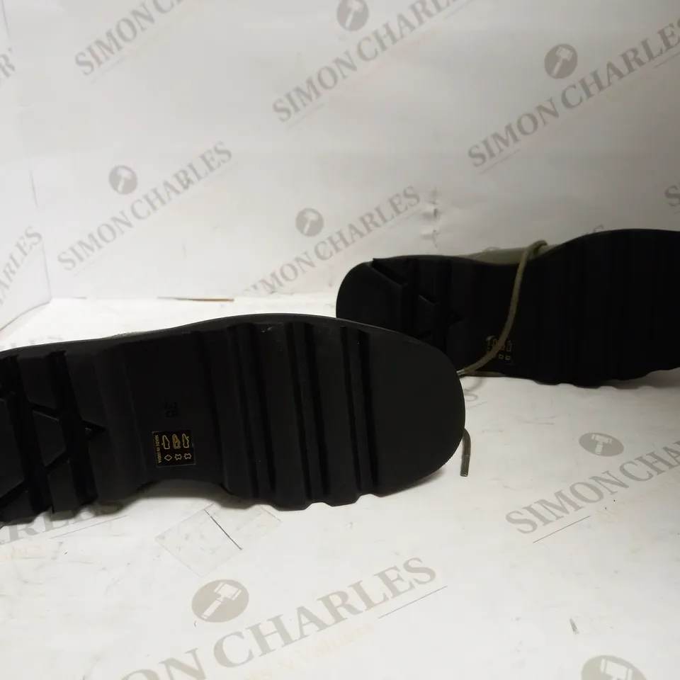 MAEVE ANTHROPOLOGIE LACE UP SQUARE O KHAKI SIZE 38EU