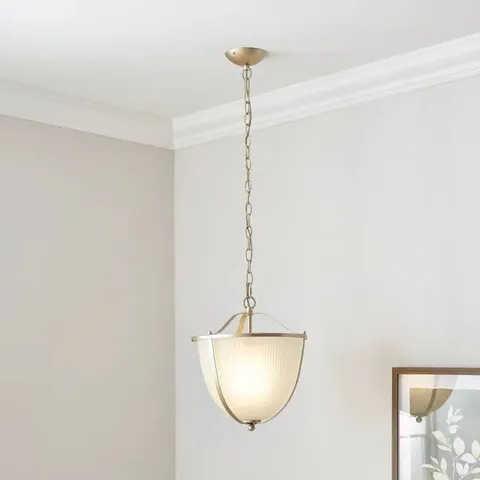 BOXED SHELBY RIBBED FROSTED PENDANT LIGHT