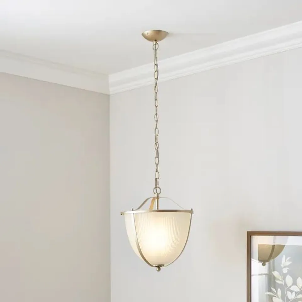 BOXED SHELBY RIBBED FROSTED PENDANT LIGHT