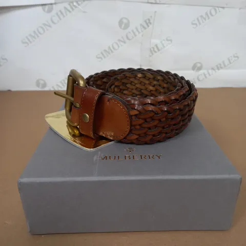 BOXED MULBERRY WOVEN BELT IN BROWN LEATHER ONE SIZE