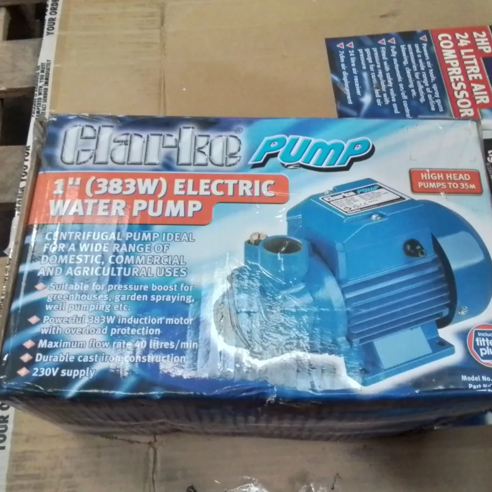 CLARKE PUMP ELECTRIC WATER PUMP (383W) – 230V, BLUE HOUSING, BOXED