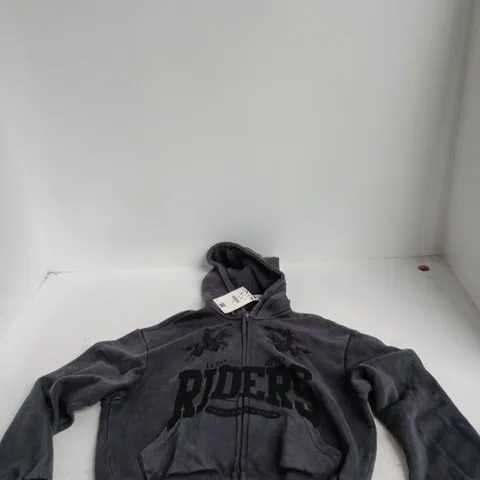 BERSHKA ZIP HOODIE β GREY, UK 8 (EU 36) β MADE IN PAKISTAN