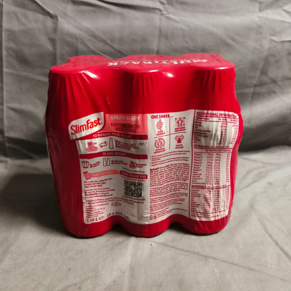 SLIMFAST STRAWBERRY SHAKE MULTIPACK – 6 X 325ML
