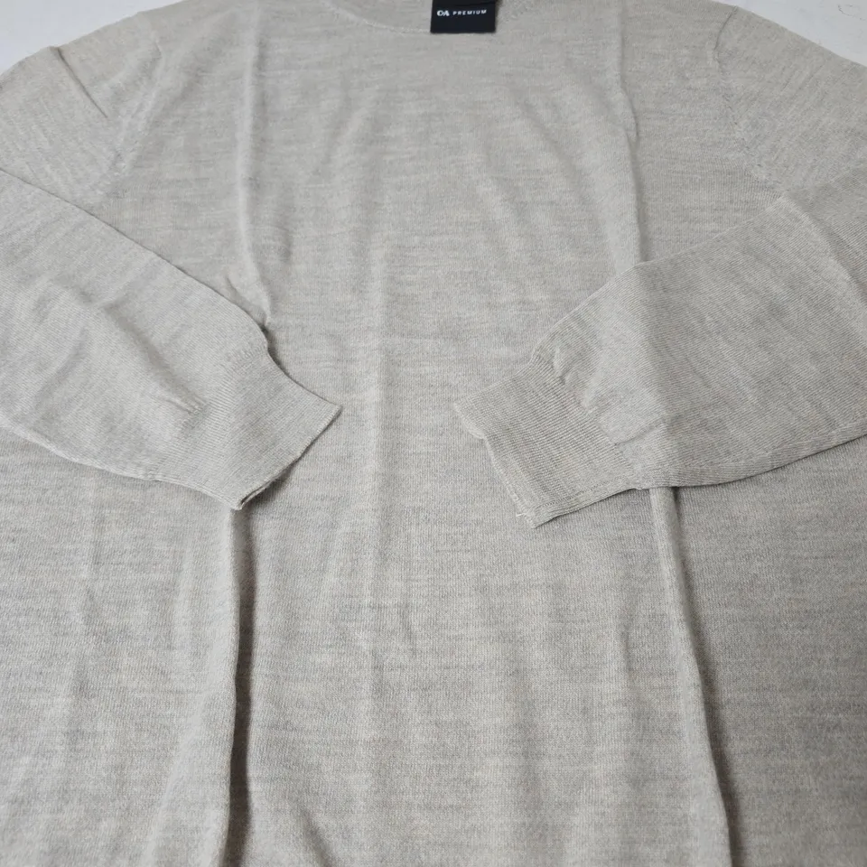 C&A PREMUIM PURE MERINO WOOL JUMPER, SAND - SIZE XXL