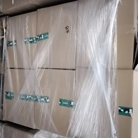 PALLET CONTAINING 6 BOXES OF ASSORTED HOUSEHOLD ITEMS TO INCLUDE RESIN VANITY TRAYS, CONDITIONING SHAMPOO AND WOODEN PHONE STANDS