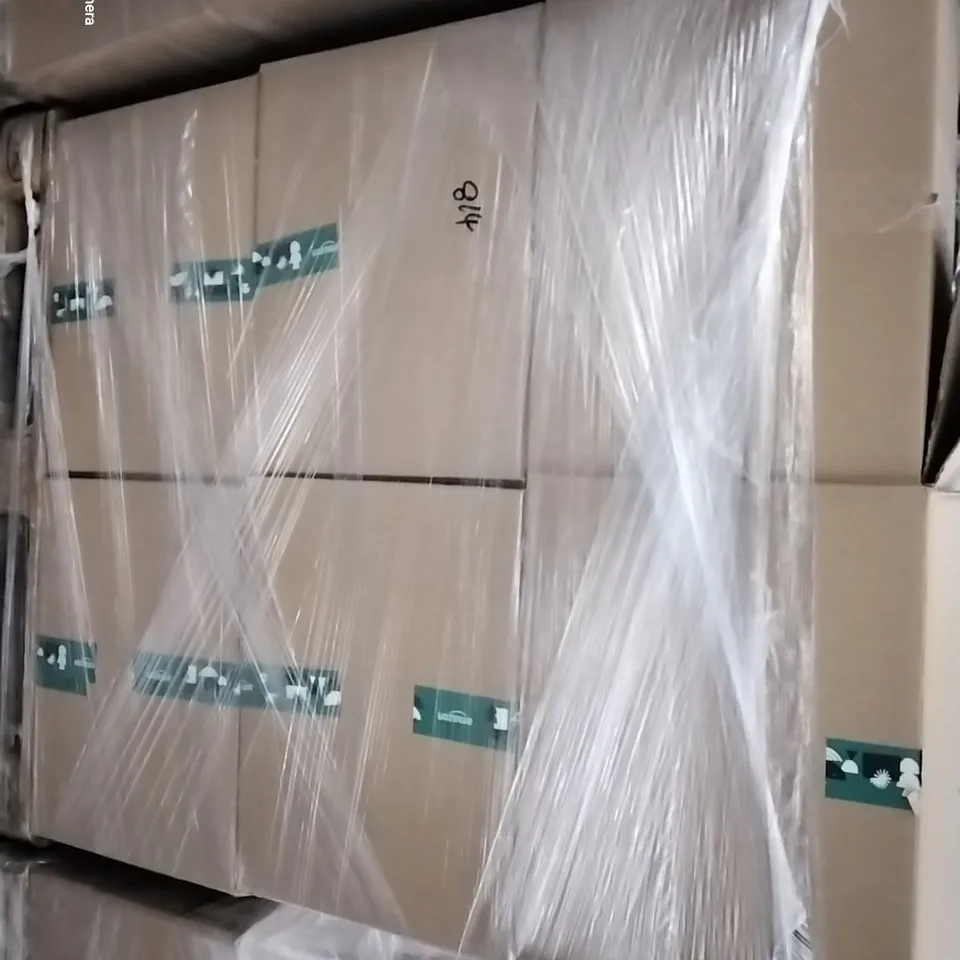 PALLET CONTAINING 6 BOXES OF ASSORTED HOUSEHOLD ITEMS TO INCLUDE RESIN VANITY TRAYS, CONDITIONING SHAMPOO AND WOODEN PHONE STANDS