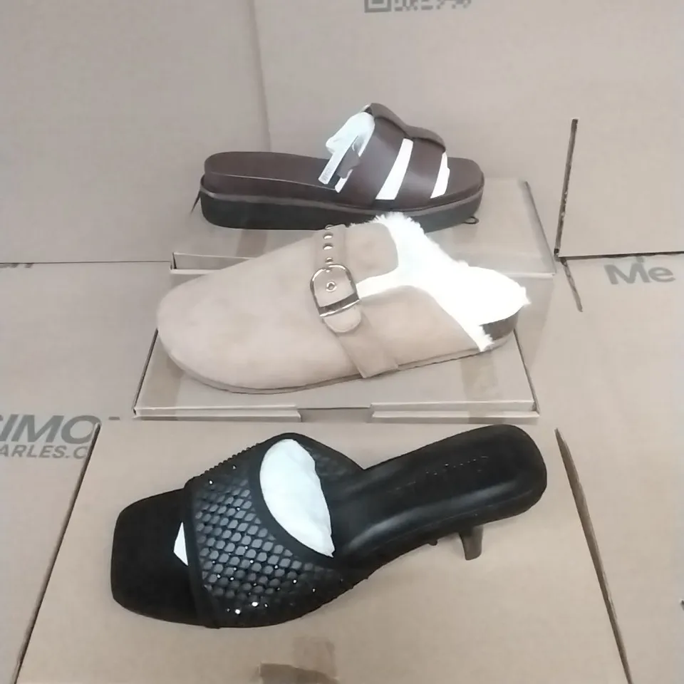 PALLET CONTAINING BRAND NEW DESIGNER WOMEN'S SHOES WHICH INCLUDE; JD WILLIAMS SANDALS, HEELS, SIMPLY BE FLIP FLOPS ETC