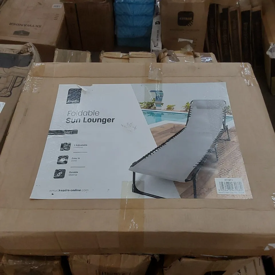 BOXED KEPLIN FOLDABLE SUN LOUNGER -GREY-