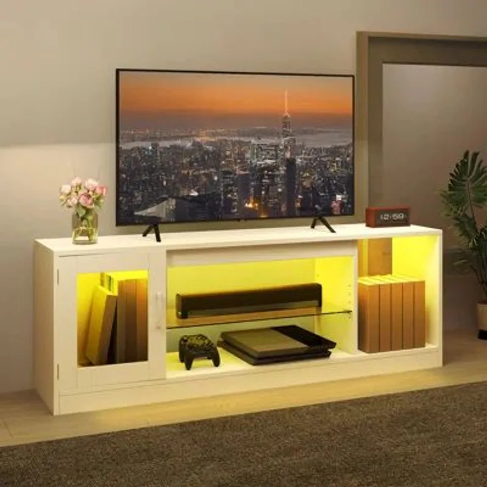 BOXED LED TV UNIT FOR TVS UP TO 65 INCH, GAMING ENTERTAINMENT UNIT (1 BOX)