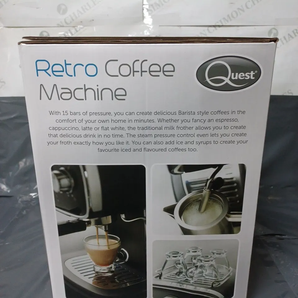 QUEST RETRO COFFEE MACHINE 1100W BLACK