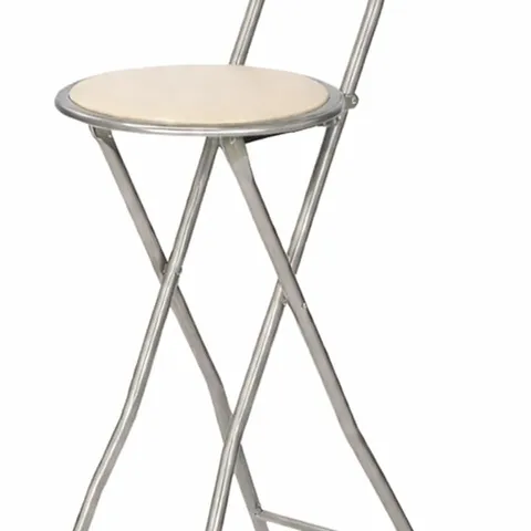 BOXED WHITE PADDED FOLDING HIGH CHAIR BREAKFAST KITCHEN BAR STOOL SEAT