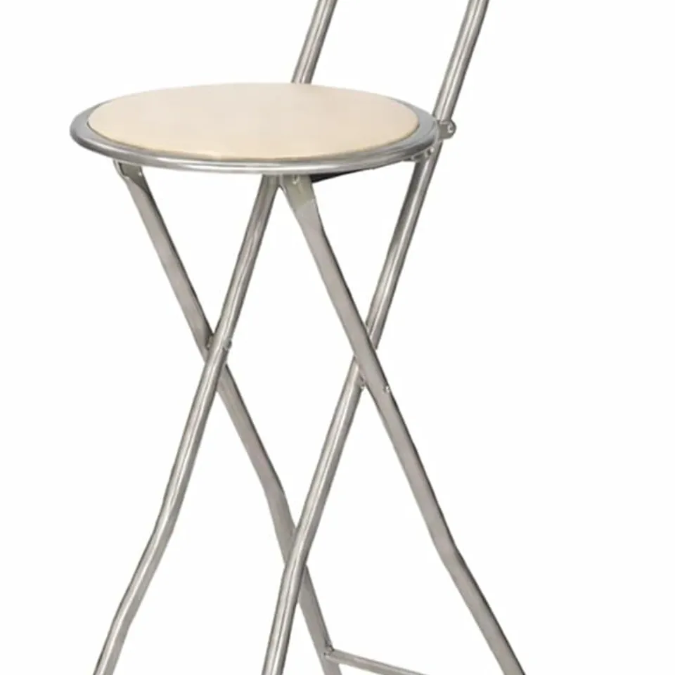 BOXED WHITE PADDED FOLDING HIGH CHAIR BREAKFAST KITCHEN BAR STOOL SEAT