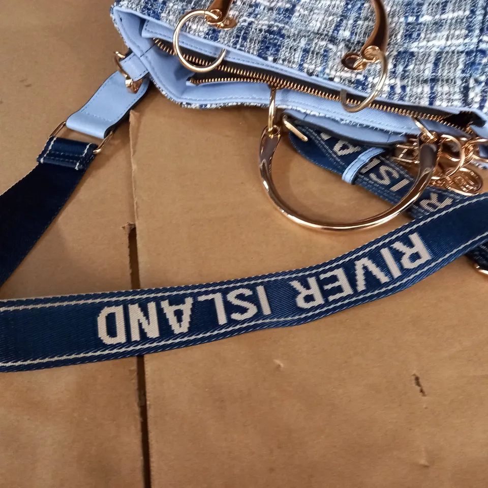 RIVER ISLAND BLUE TEXTURED BAG