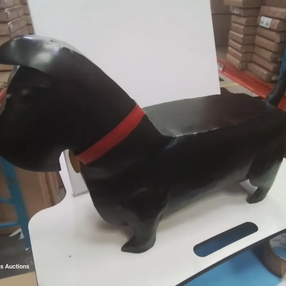 BOXED BRAND NEW METAL BLACK SCOTTIE DOG FOOTSTOOL 