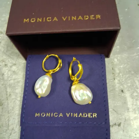 BOXED MONICA VINADER AMY POWNEY KESHI PEARL LARGE HOOP EARRINGS