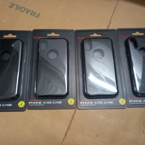 LOT OF 7 4-PACK BOXES OF BLACK WEB INDUSTRIAL IPHONE X/XS CASES