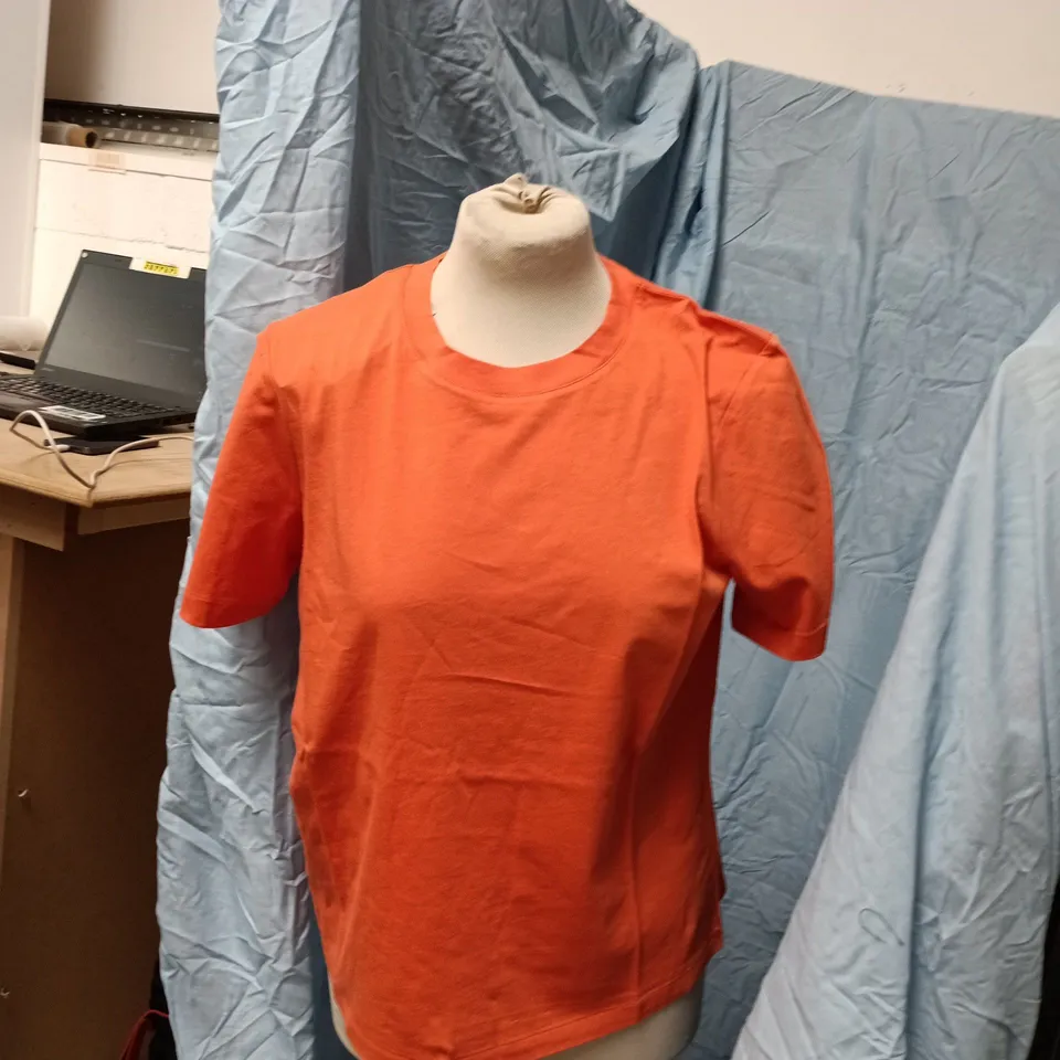 JIGSAW SUPIMA COTTON CREW T-SHIRT – ORANGE, MEDIUM