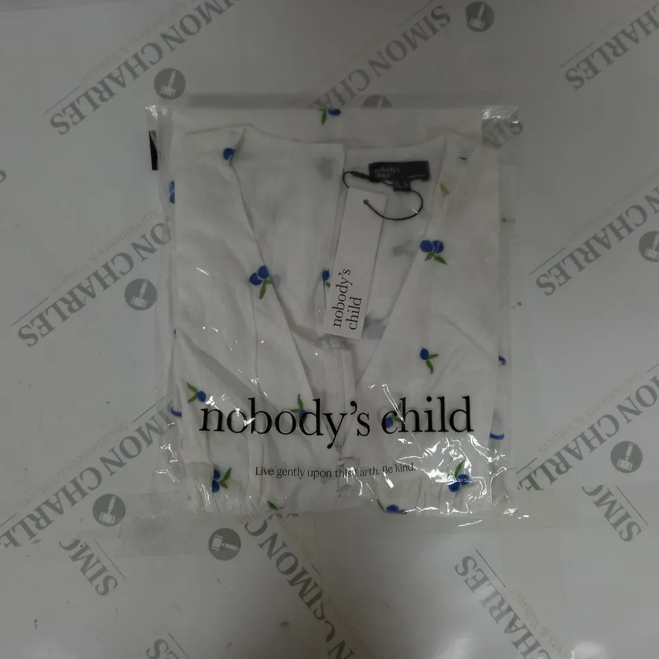 NOBODY'S CHILD ELOWEN MINI DRESS IN WOVEN WHITE - UK SIZE 8 