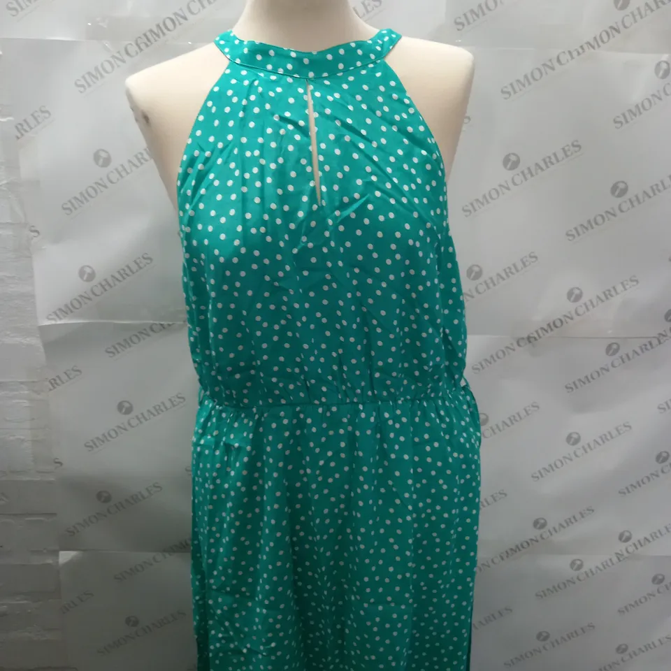 SOSANDAR GREEN SPOT HIGH NECK DRESS SIZE UNSPECIFIED