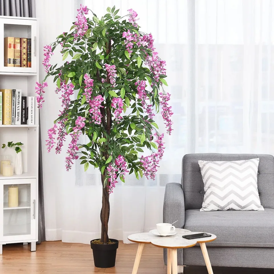 BOXED 185cm FAUX WISTERIA TREE IN POT (1 BOX)