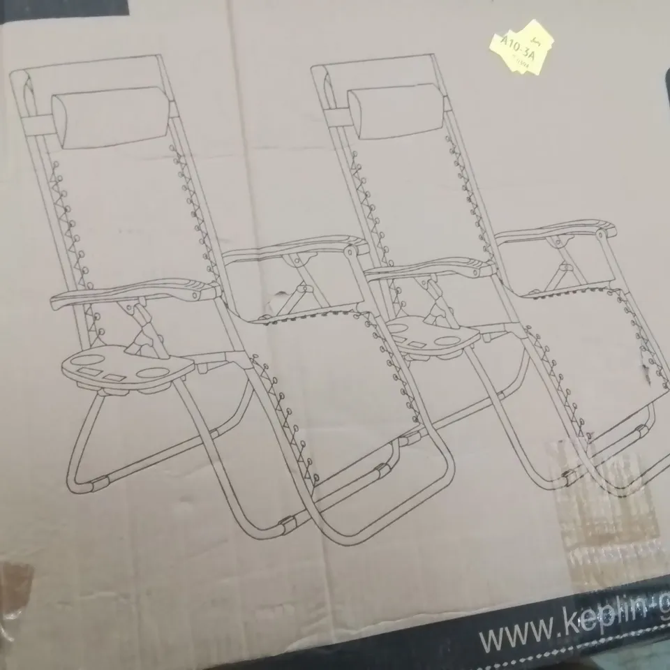 BOXED KEPLIN SET OF TWO 2 IN 1 GRAVITY CHAIR