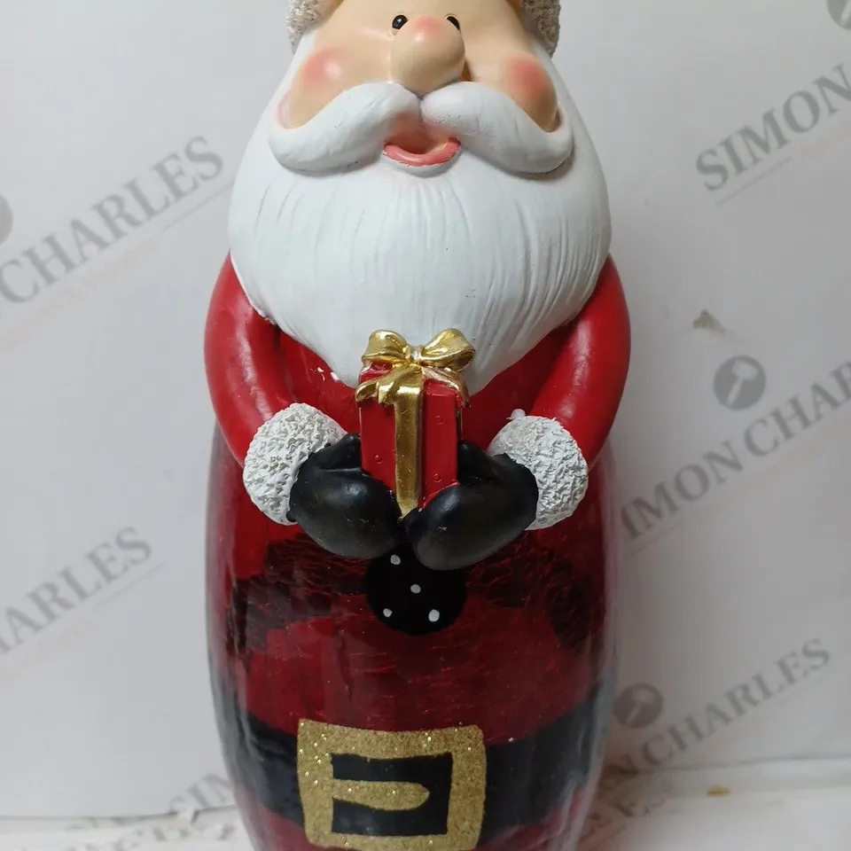 FESTIVE PRE-LIT LARGE GLASS CHRISTMAS CHARACTER - SANTA