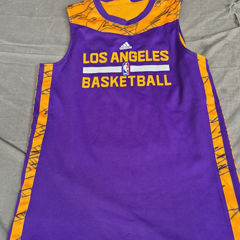 ADIDAS LOS ANGELES BASKETBALL VET - PURPLE AND ORANGE - SIZE UNSPECIFIED