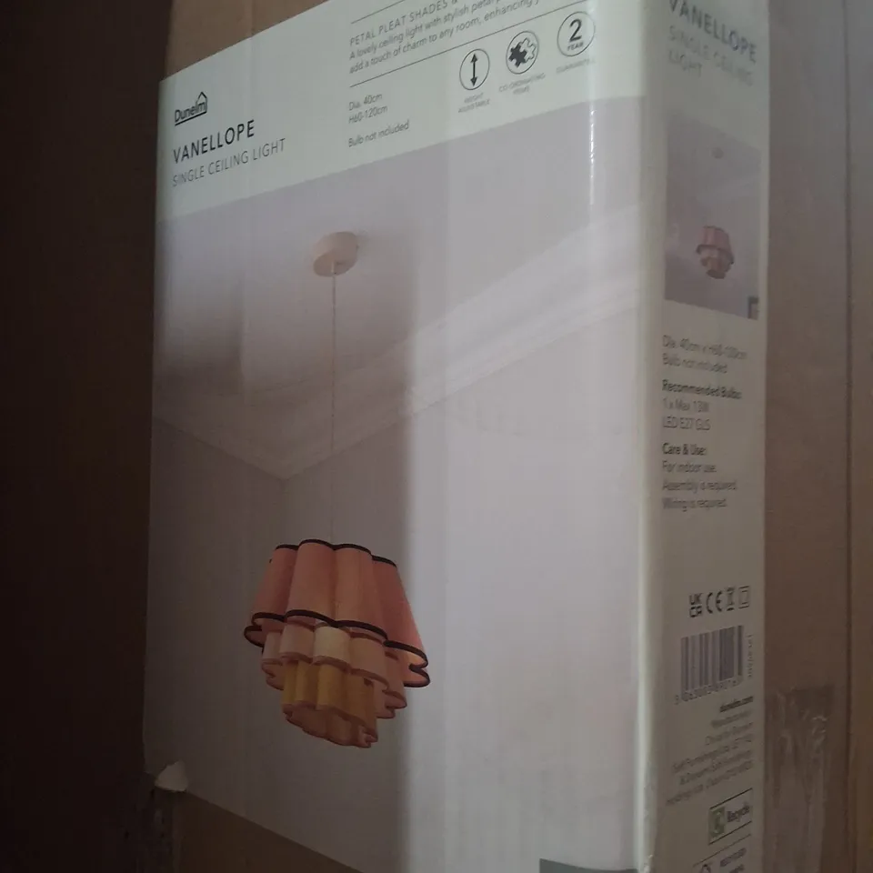 BOXED VANELLOPE SINGLE CEILING LIGHT