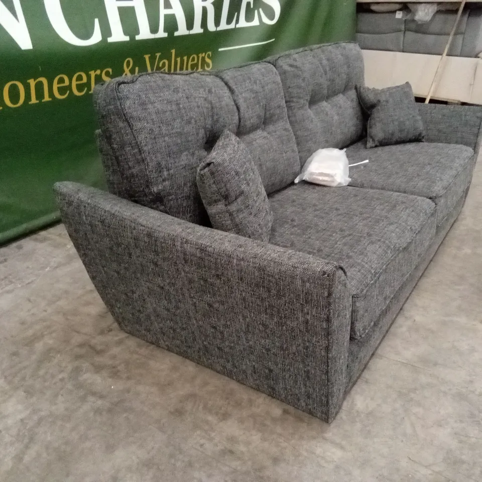 HALSTOW 3 SEATER FABRIC SOFA - CHARCOAL RRP £749