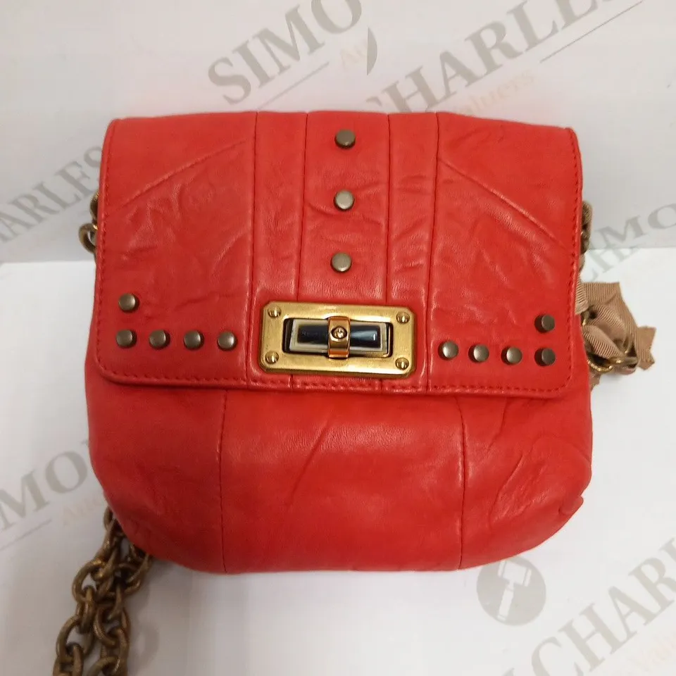 LANVIN POPPY RED SMALL SHOULDER BAG