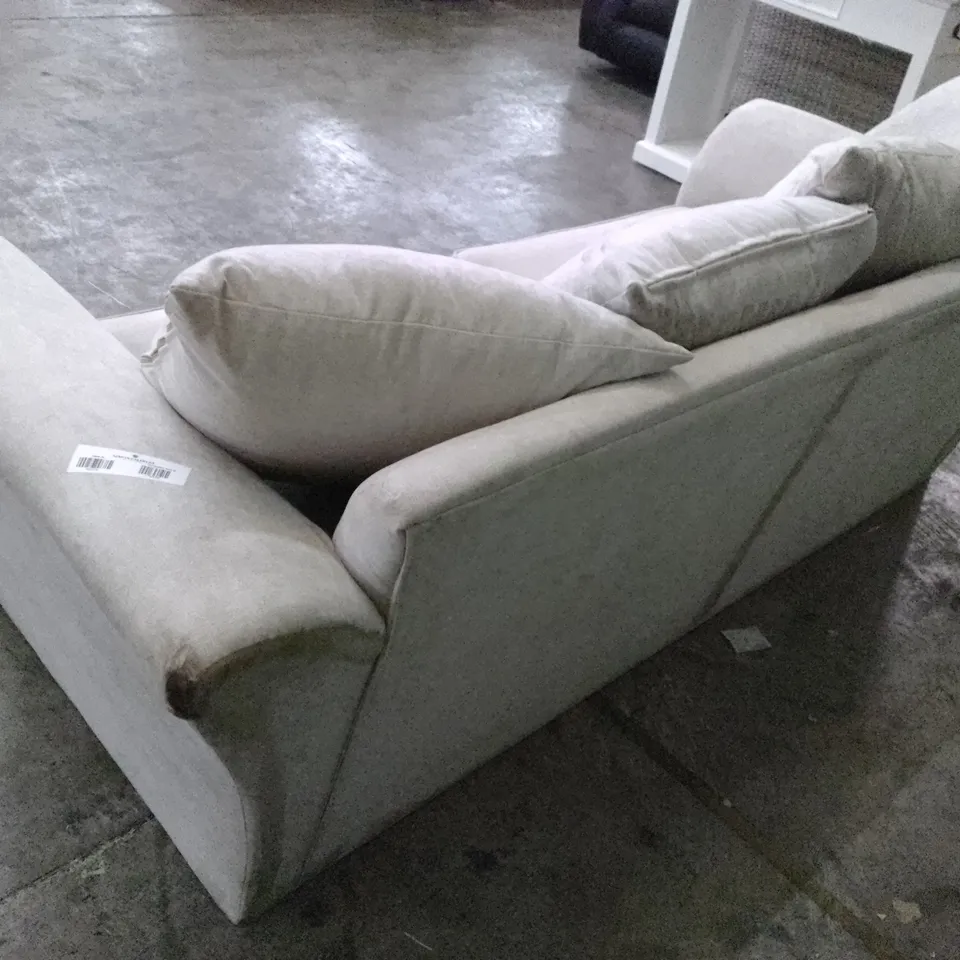 QUALITY DESIGNER 3 SEATER SOFA - LIGHT GREY FABRIC 