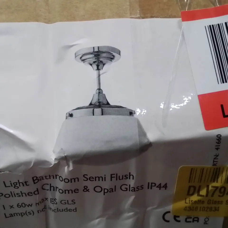 BOXED LISETTE GLASS SEMI FLUSH MOUNT