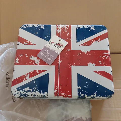 BOX TO CONTAIN 10 X LONDON DELI UNION JACK TINS