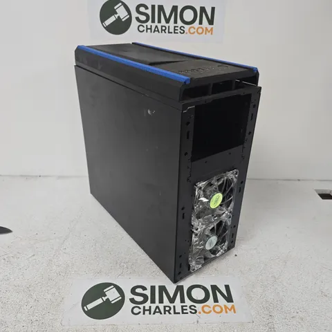BLACK PC CASE TOWER WITH DUAL FRONT FANS