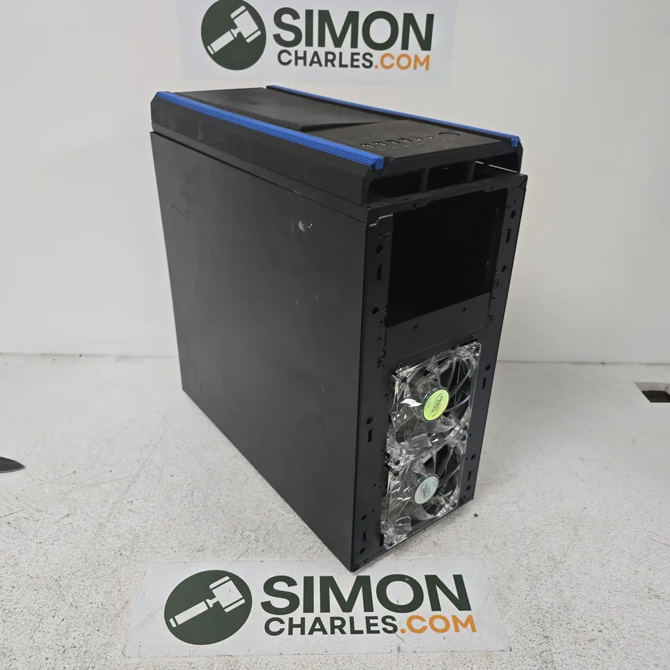 BLACK PC CASE TOWER WITH DUAL FRONT FANS