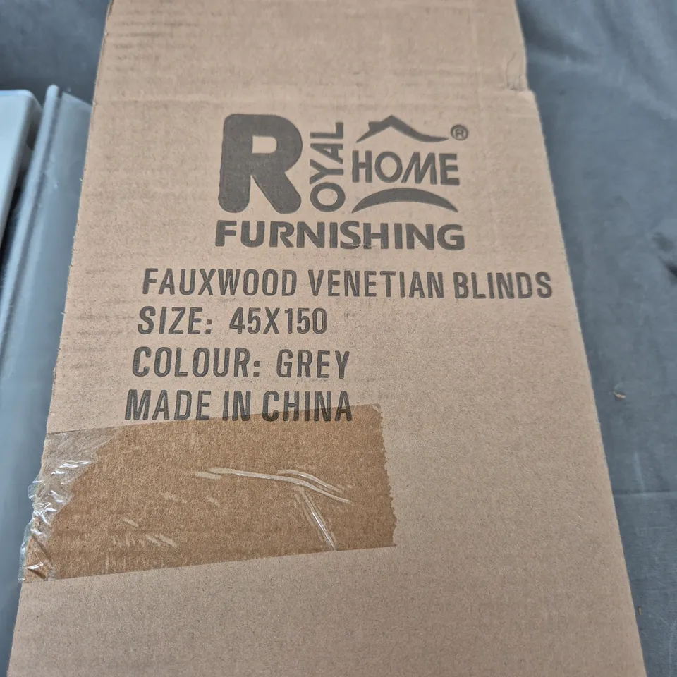 ROYAL HOME FURNISHING FAUXWOOD VENETIAN BLINDS – GREY, 45X150 CM