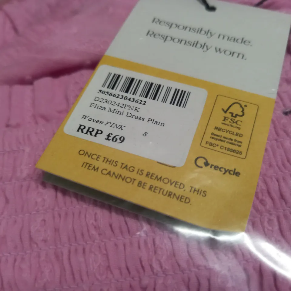 BAGGED NOBODYS CHILD ELIZA MINI DRESS IN PINK - 8