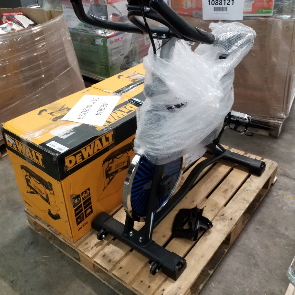 2X DEWALT DW733-GB 230V PORTABLE THICKNESSER 1800W AND LABGREY EXERCISE INDOOR CYCLING BIKE- UNPROCESSED RAW RETURNS
