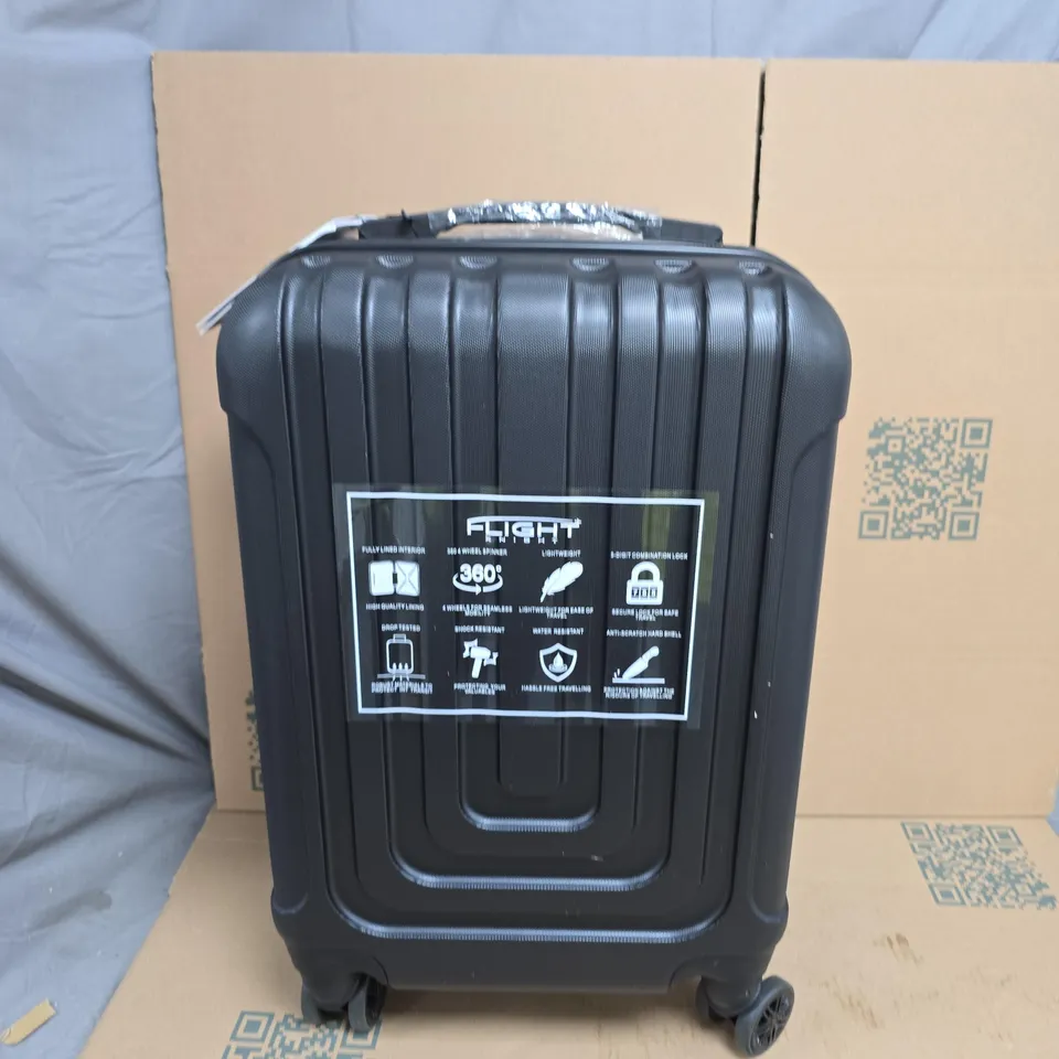 FLIGHT KNIGHT HARD-SHELL CABIN SUITCASE – BLACK, 4-WHEEL TRAVEL LUGGAGE