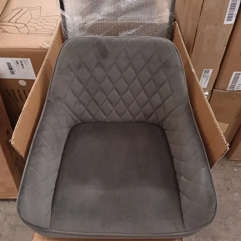 BOXED VELVET BARSTOOLS (SET OF 2) - GREY (1 BOX)