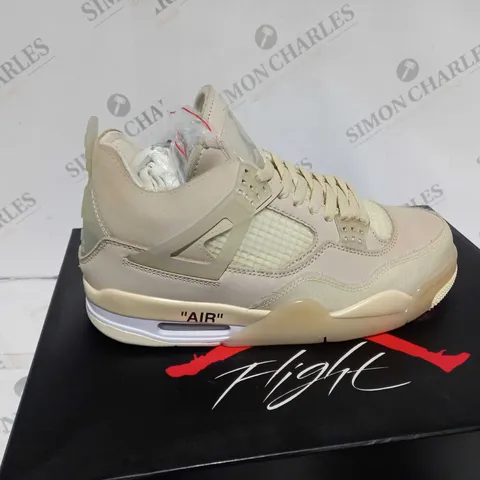 BOXED NIKE AIR JORDAN 4 RETRO FLIGHT OFF WHITE - UK SIZE 7