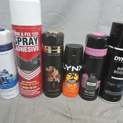 APPROXIMATELY 10 ASSORTED AEROSOLS TO INCLUDE BRAKE BOOSTER, LYNX AND ADHESIVE SPRAY