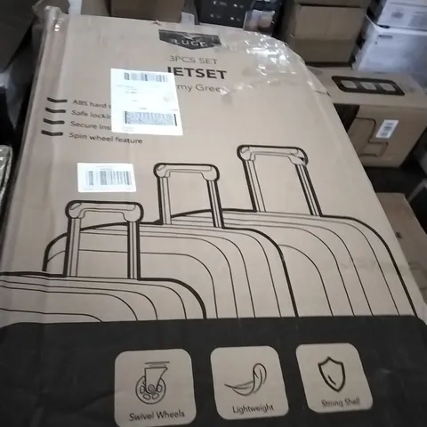 BOXED 3PCS SET JET-SET ARMY GREEN SUITCASES